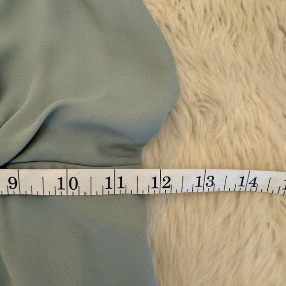 Show me your Mumu Amanda Halter Chiffon Maxi Dress Small Silver Sage Crisp Fairy - Picture 8 of 10